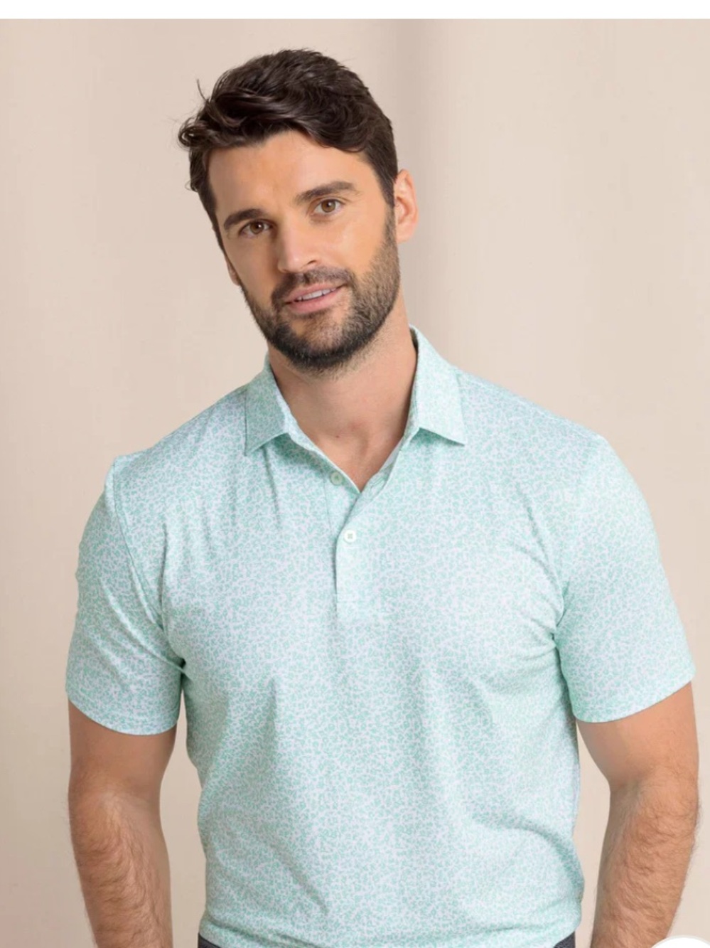 Southern Tide Men's driver Patterned Short-Sleeve Polo